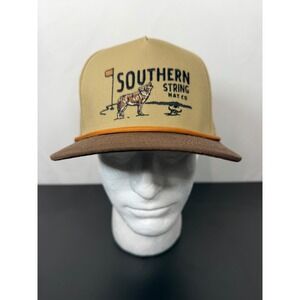 Southern String Hat Co Coyote Golf Snapback Hat Tan Brown Rope Trucker Cap